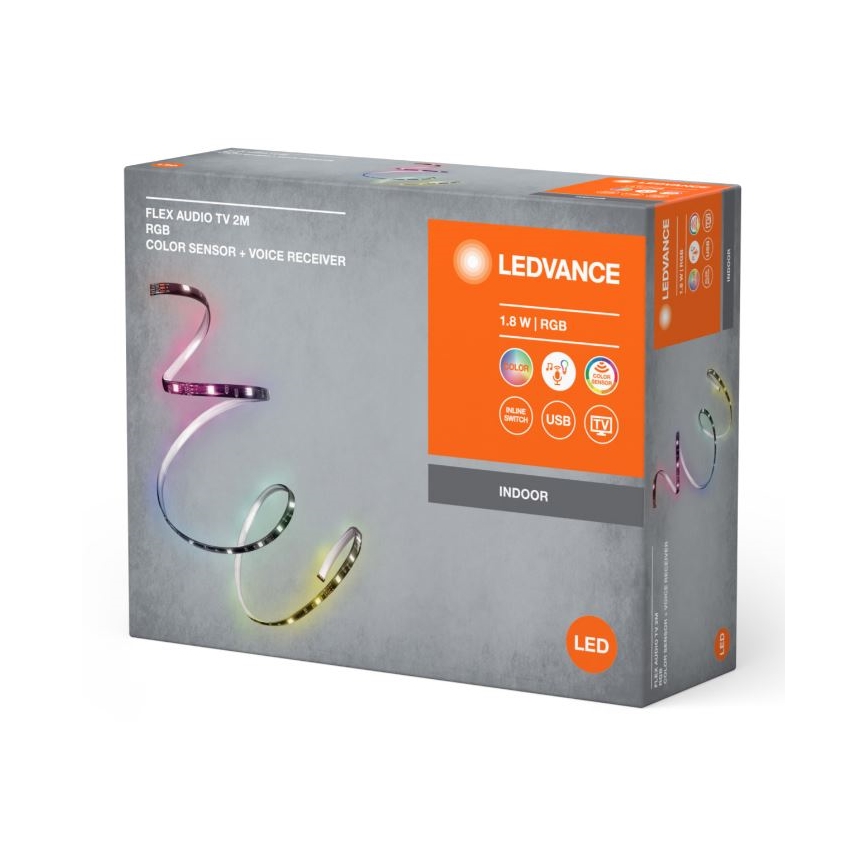 Ledvance - LED RGB dimmbarer TV-Streifen mit Sensor FLEX AUDIO 2m LED/1,8W/5V