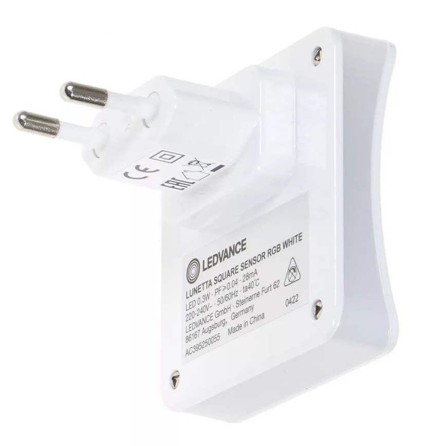 Ledvance - LED RGB Orientierungsleuchte mit Sensor für Steckdose LUNETTA LED/0,3W/230V