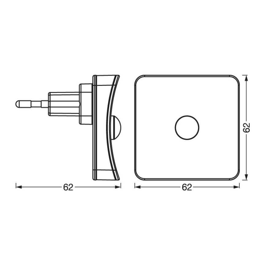 Ledvance - LED RGB Orientierungsleuchte mit Sensor für Steckdose LUNETTA LED/0,3W/230V