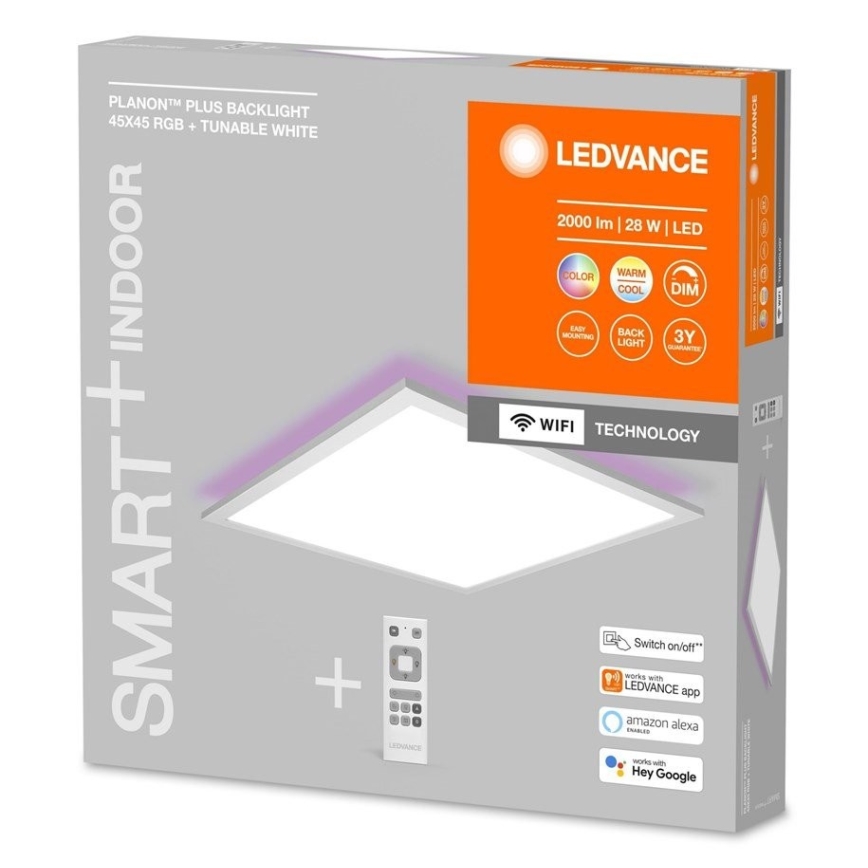 Ledvance - LED RGBW dimmbares Panel SMART+ PLANON LED/28W/230V 45x45 cm Wi-Fi + Fernbedienung