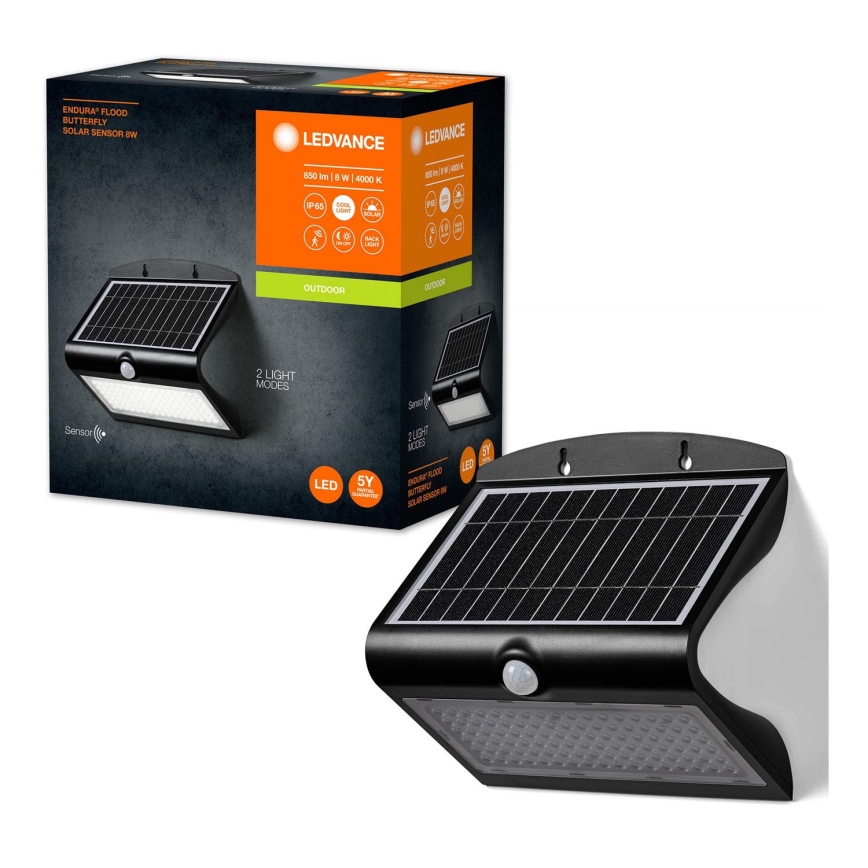 Ledvance - LED-Solarwandleuchte mit Sensor SCHMETTERLING LED/8W/3,7V 2000 mAh IP65