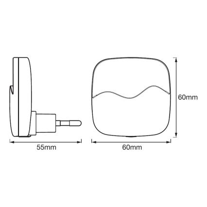 Ledvance - LED-Steckdosen-Nachtlicht mit Sensor LUNETTA LED/0,5W/230V 3000K