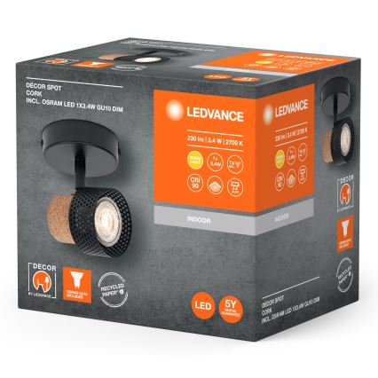 Ledvance - LED-Strahler DECOR CORK 1xGU10/3,4W/230V