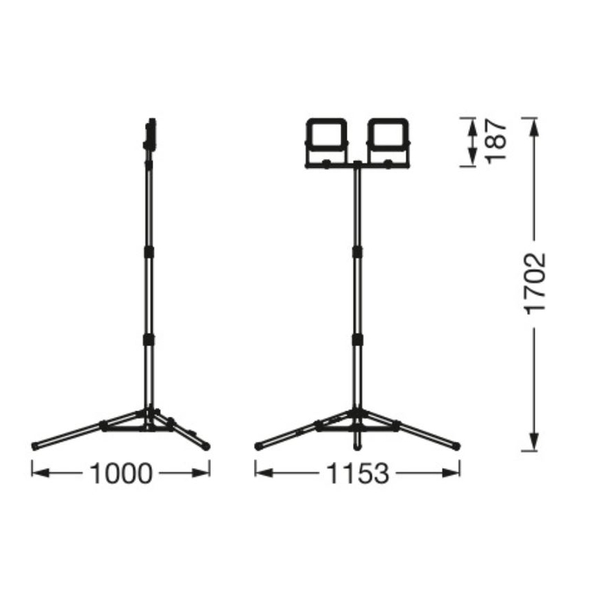 Ledvance - LED-Strahler für den Außenbereich mit Halterung WORKLIGHT TRIPOD 2xLED/20W/230V 6500K IP65