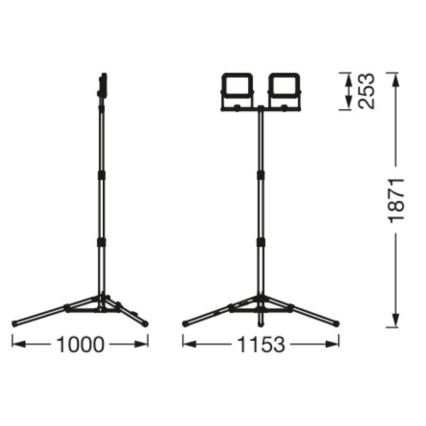 Ledvance - LED-Strahler für den Außenbereich mit Halterung WORKLIGHT TRIPOD 2xLED/30W/230V 6500K IP65