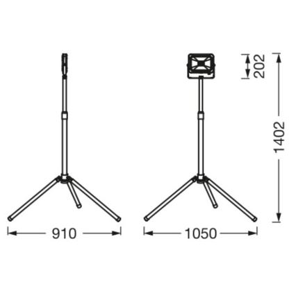 Ledvance - LED-Strahler für den Außenbereich mit Halterung WORKLIGHT TRIPOD LED/30W/230V 6500K IP65