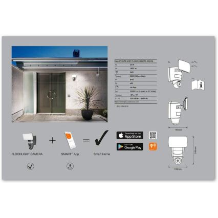 Ledvance - LED-Strahler mit Sensor und Kamera SMART+ LED/24W/230V IP44 Wi-Fi