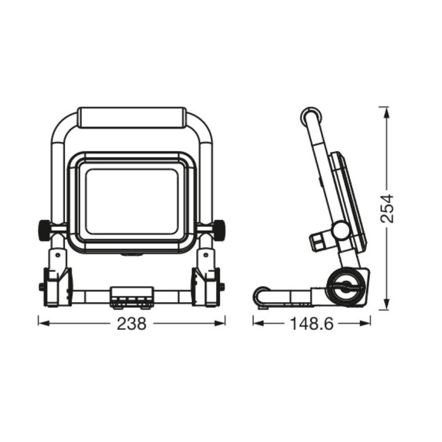 Ledvance - LED-Strahler für den Außenbereich WORKLIGHT R-STAND LED/20W/230V 6500K IP54