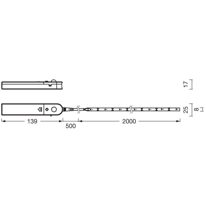 Ledvance - LED-Streifen mit Bewegungssensor FLEX 2m LED/3,6W/4xAA