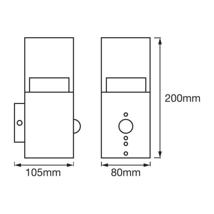 Ledvance - LED-Wandleuchte für den Außenbereich mit Sensor CRYSTAL 1xLED/5W/230V IP44