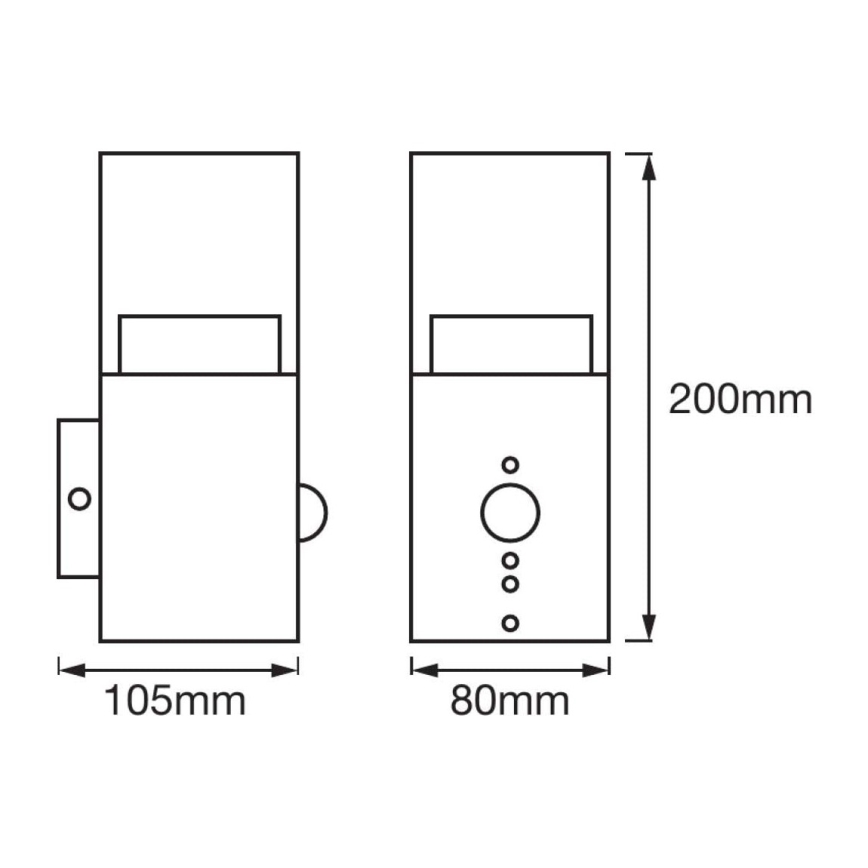 Ledvance - LED-Wandleuchte für den Außenbereich mit Sensor CRYSTAL 1xLED/5W/230V IP44