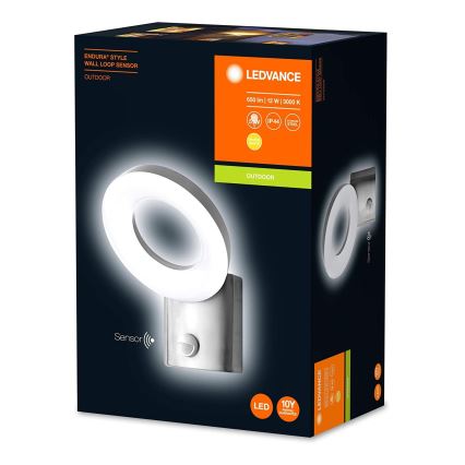 Ledvance - LED-Wandleuchte für den Außenbereich mit Sensor LOOP 1xLED/12W/230V IP44