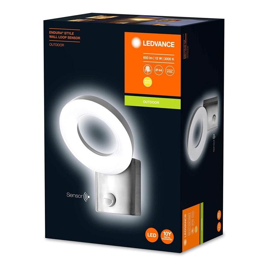 Ledvance - LED-Wandleuchte für den Außenbereich mit Sensor LOOP 1xLED/12W/230V IP44