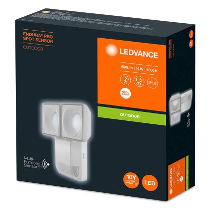 Ledvance - LED-Wandleuchte für den Außenbereich mit Sensor SPOT 2xLED/8W/230V IP55