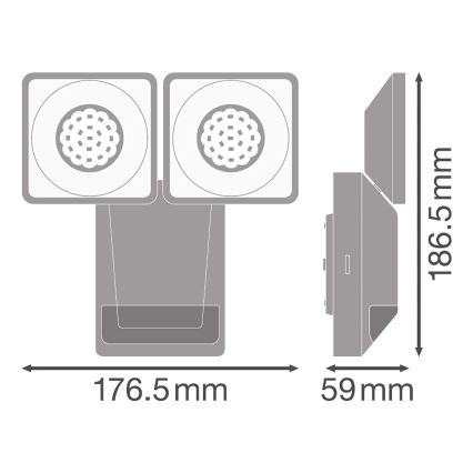 Ledvance - LED-Wandleuchte für den Außenbereich mit Sensor SPOT 2xLED/8W/230V IP55