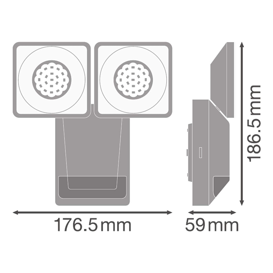 Ledvance - LED-Wandleuchte für den Außenbereich mit Sensor SPOT 2xLED/8W/230V IP55