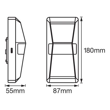 Ledvance - LED-Wandleuchte für den Außenbereich mit Sensor UPDOWN LED/10W/230V IP55