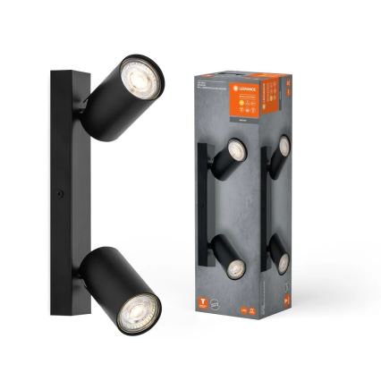Ledvance - LED-Wandspot OCTAGON 2xGU10/3,4W/230V 2700K schwarz