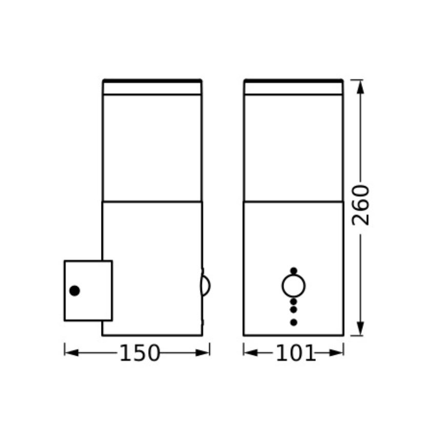 Ledvance - Outdoor-Wandleuchte mit Sensor EBRO 1xE27/20W/230V IP44