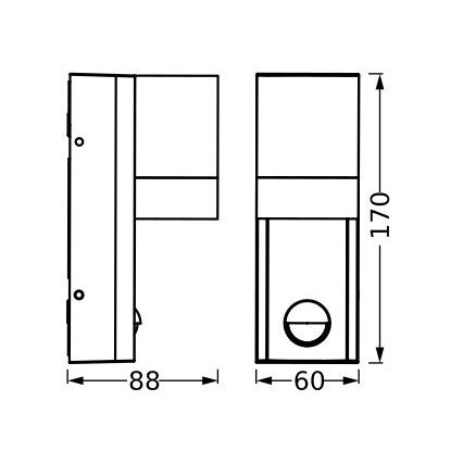 Ledvance - Outdoor-Wandleuchte mit Sensor ISIDOR 1xGU10/35W/230V IP65