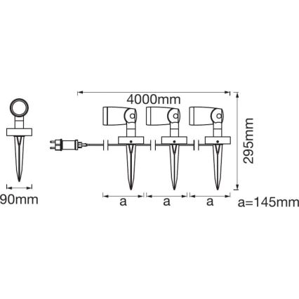 Ledvance - SET 3x LED RGBW Außenleuchte SMART+ SPOT 3xLED/4,5W/230V IP65 Wi-Fi