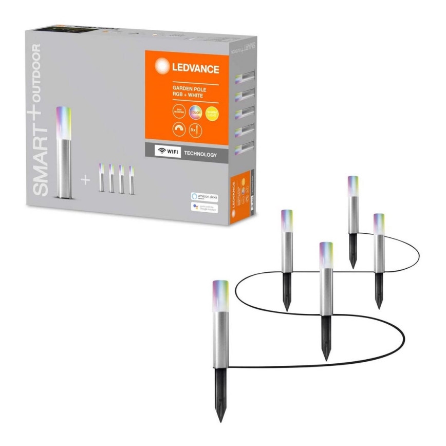 Ledvance - SET 5x LED RGBW Außenlampe SMART+ GARDEN POLE 5xLED/5,7W/230V IP65 Wi-Fi