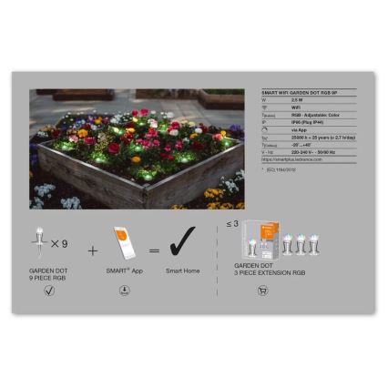 Ledvance - LED RGB Außenverlängerungssatz SMART+ DOT 9xLED/2,5W/230V IP65 Wi-Fi