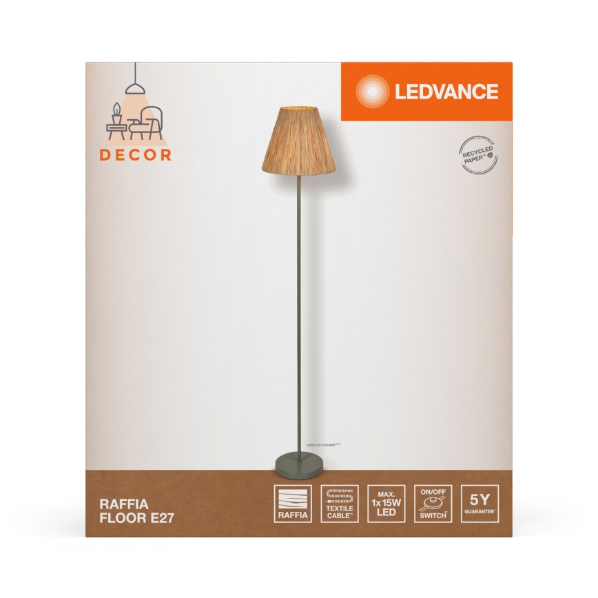 Ledvance - Stehleuchte DECOR RAFFIA 1xE27/15W/230V Raffiabast