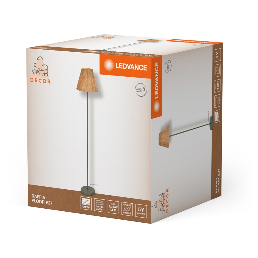 Ledvance - Stehleuchte DECOR RAFFIA 1xE27/15W/230V Raffiabast