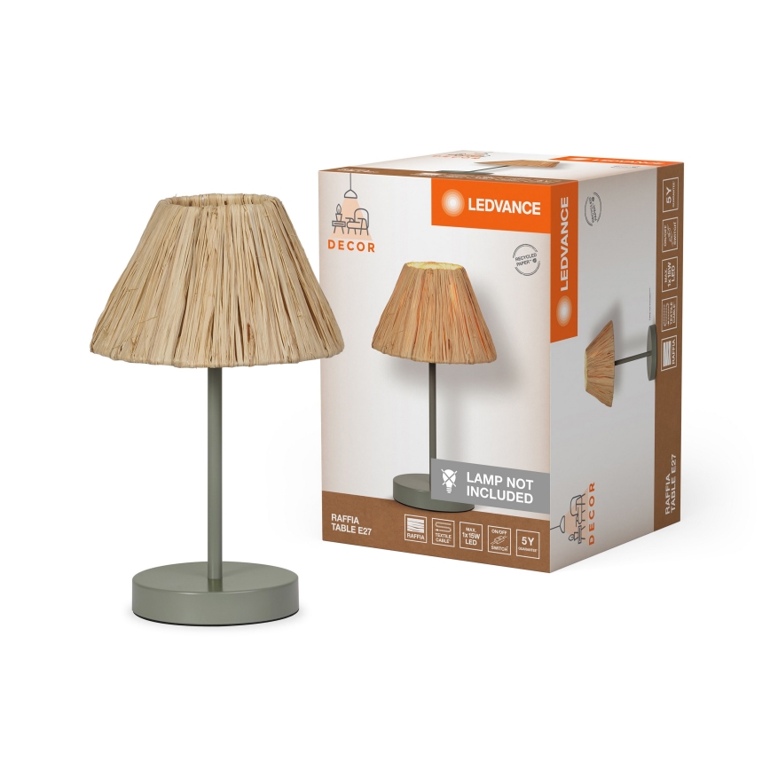 Ledvance - Tischleuchte DECOR RAFFIA 1xE27/15W/230V Raffiabast
