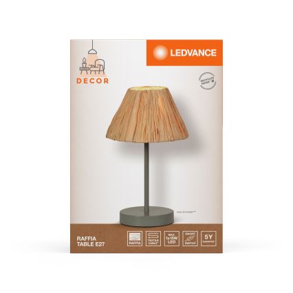 Ledvance - Tischleuchte DECOR RAFFIA 1xE27/15W/230V Raffiabast