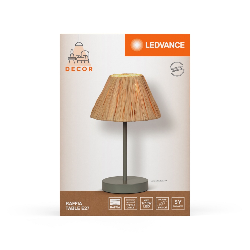 Ledvance - Tischleuchte DECOR RAFFIA 1xE27/15W/230V Raffiabast