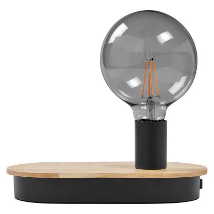 Ledvance - Touch-Tischlampe mit USB-Anschluss DECOR WOOD 1xE27/8W/230V Gummibaum