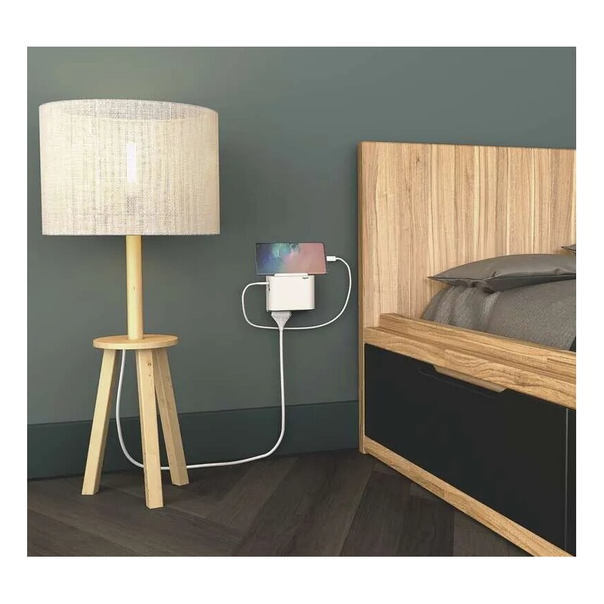 Legrand 049401 - Steckdosenleiste 2Z Typ C + USB-A + USB-C weiß