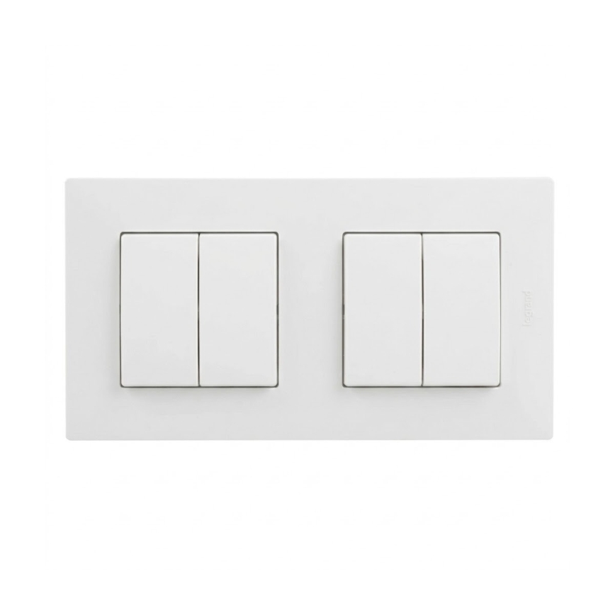 Legrand - 2x Doppelter Serienschalter č. 5 mit Rahmen NILOE STEP weiß