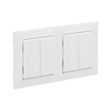 Legrand - 2x Doppelter Treppenlichtschalter Nr. 5 mit Rahmen SUNO weiß