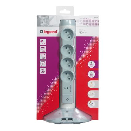 Legrand 50014 - Schubladensäule 4x2P+T + 3xUSB, 2M