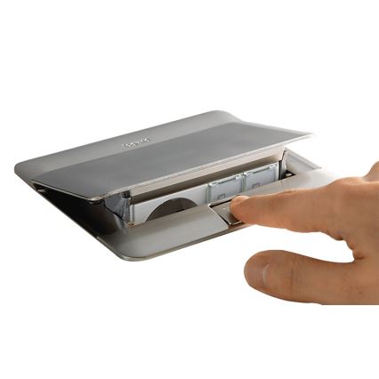 Legrand 54021 - Steckdoseramhmen für die Tischplatte POP-UP 4M Edelstahl