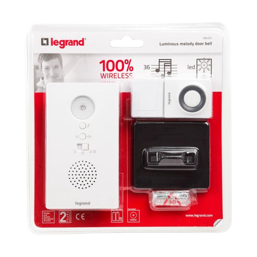 Legrand 94224 - kabellose Klingel ELIOT mit Signalisierung LED