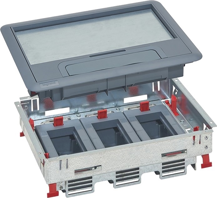 LEGRAND - Bodenbox für Doppelböden 12 Module (6 Geräte 45x45)