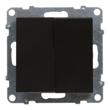 Legrand - Doppelschalter SUNO ohne Rahmen, Nr. 5, schwarz