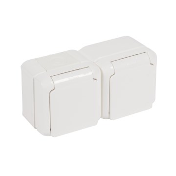 Legrand - Doppelsteckdose 250V/16A FORIX IP44 weiß