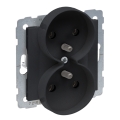 Legrand - Doppelsteckdose für den Hausgebrauch ohne Rahmen 250V/16A SUNO schwarz
