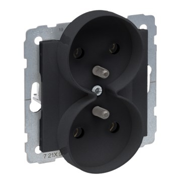 Legrand - Doppelsteckdose für den Hausgebrauch ohne Rahmen 250V/16A SUNO schwarz
