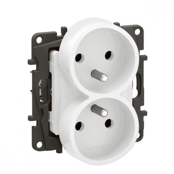 Legrand - Doppelsteckdose für den Hausgebrauch ohne Rahmen NILOE 250V weiß