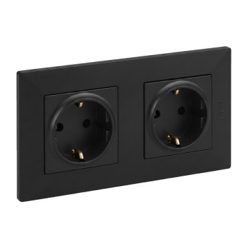 Legrand - Doppelsteckdose für den Hausgebrauch SCHUKO NILOE STEP 250V schwarz