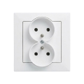 Legrand - Doppelsteckdose für den Haushalt mit Rahmen SUNO 250V, weiß