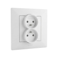 Legrand - Doppelsteckdose für den Wohnbereich mit Abdeckrahmen NILOE STEP 250V weiß
