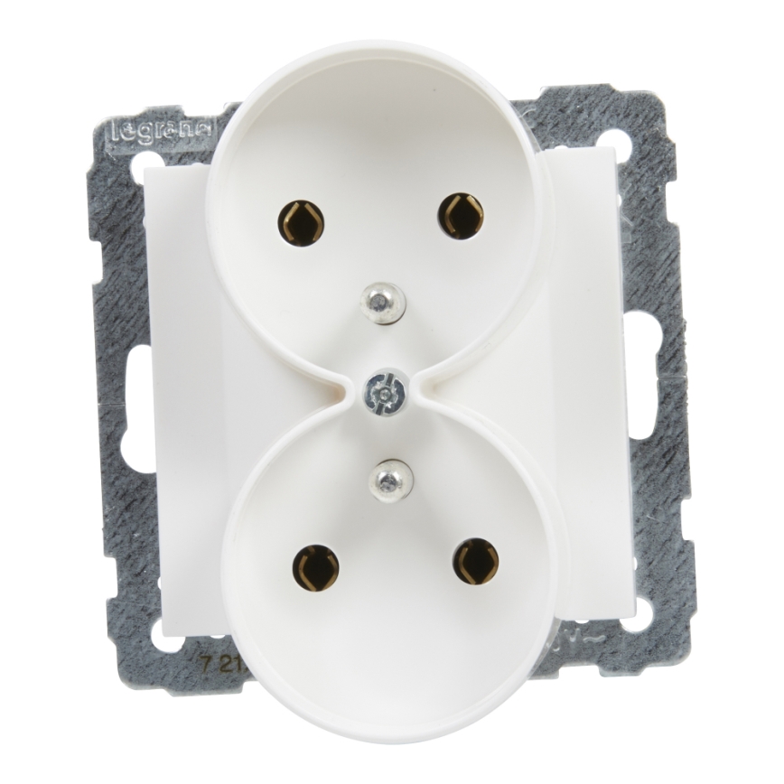 Legrand - Doppelsteckdose ohne Rahmen 250 V/16 A SUNO weiß