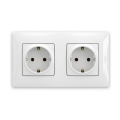 Legrand - Doppelsteckdose SCHUKO mit Rahmen NILOE, 250 V, weiß